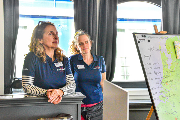 Tour leaders Corrie and Anneke aboard the Magnifique IV
