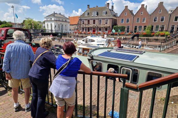 People watching the lock